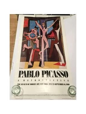 Vintage 1980s Pablo Picasso Exhibition Poster at Museum Of Modern Art, New York